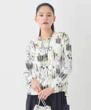 RMKDD60250 HIROKO BIS GRANDE(ヒロコ ビス グランデ) 【大きいサイズ】アートプリントカットソー ホワイト