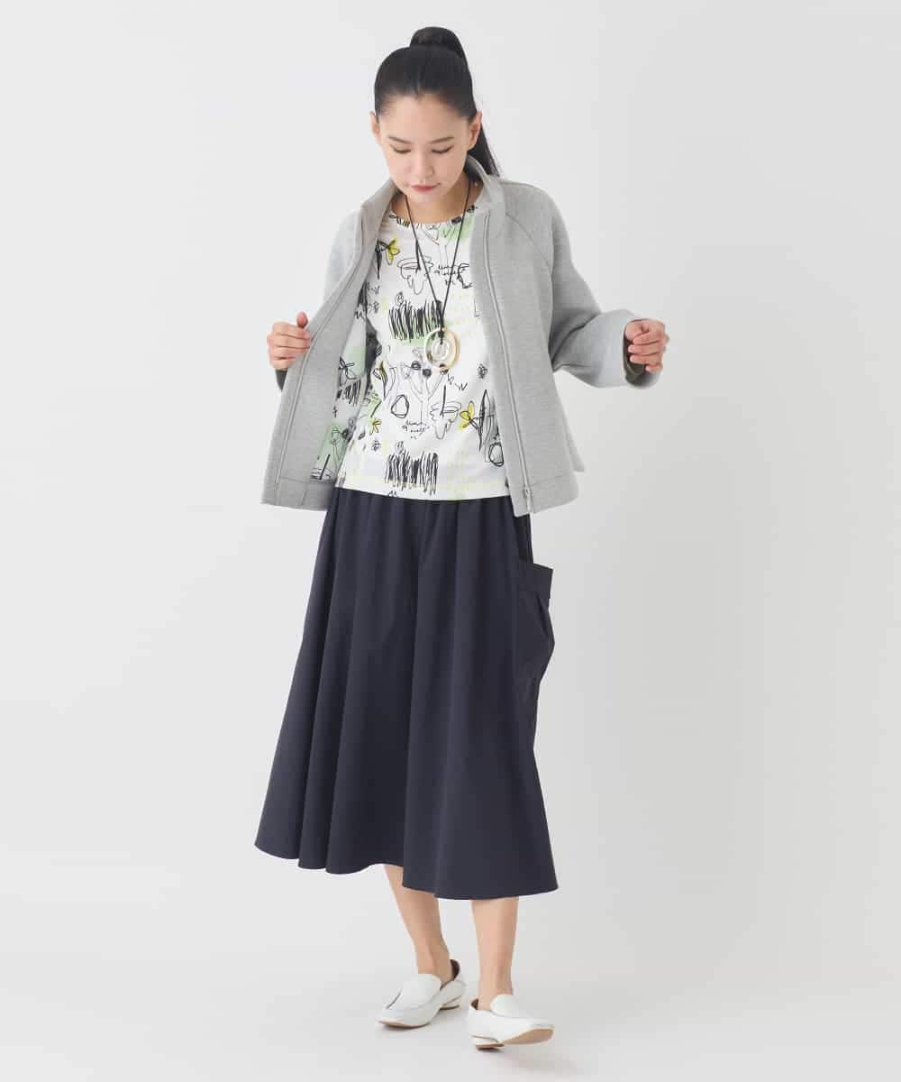 RMKDD60250 HIROKO BIS GRANDE(ヒロコ ビス グランデ) 【大きいサイズ】アートプリントカットソー ホワイト