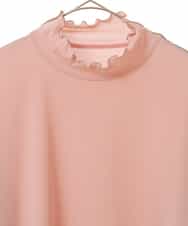 RMKDV75160 HIROKO BIS GRANDE(ヒロコ ビス グランデ) 【大きいサイズ】配色メロウハイネックカットソー /洗濯機で洗える ピンク