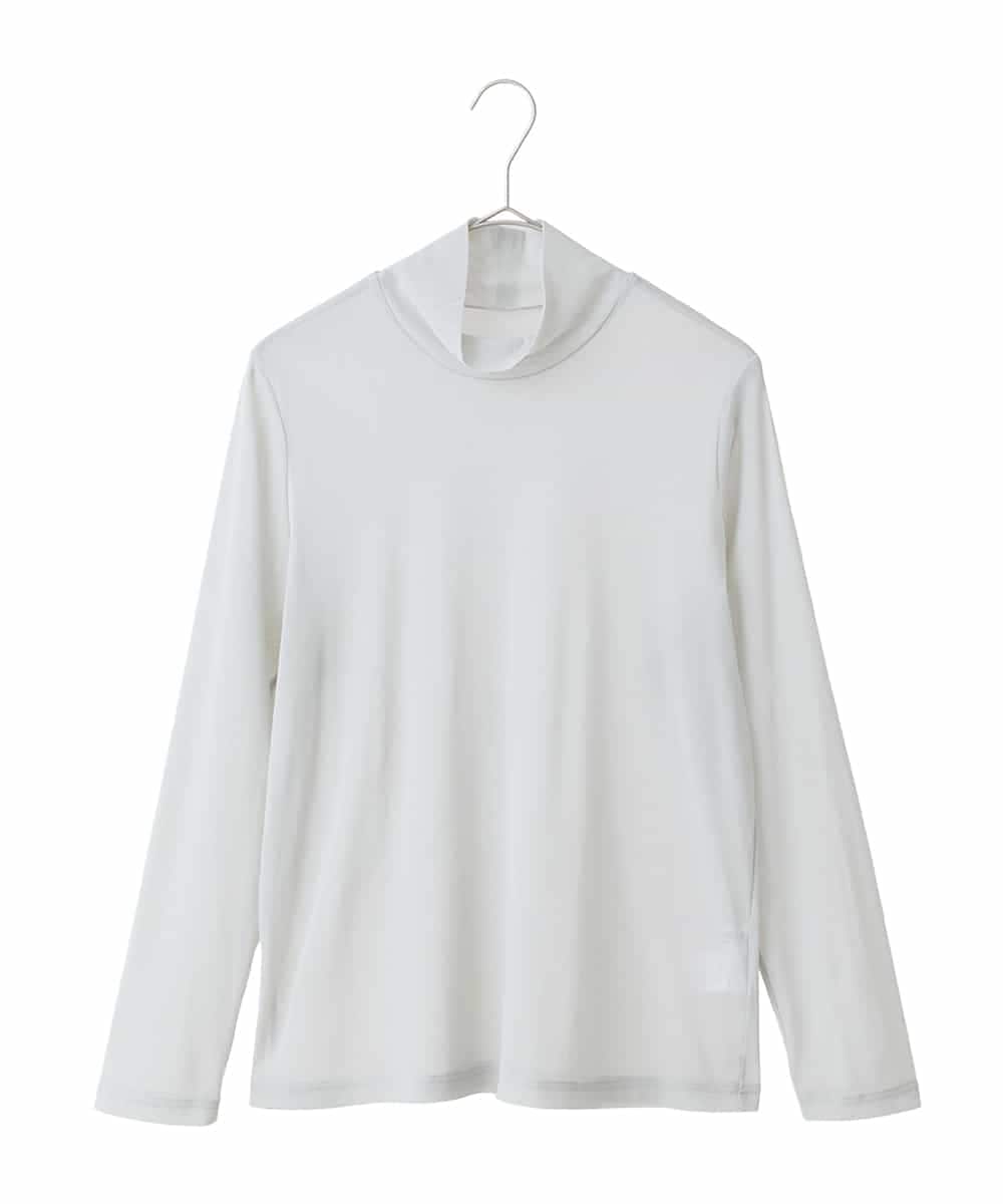 RMKED85070 HIROKO BIS GRANDE(ヒロコ ビス グランデ) 【大きいサイズ】シアーハイネックカットソー /洗濯機で洗える ライトグレー