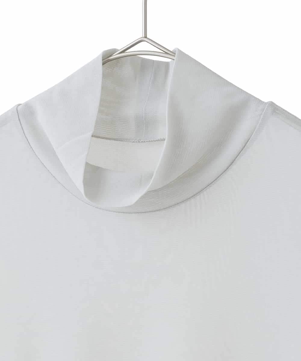 RMKED85070 HIROKO BIS GRANDE(ヒロコ ビス グランデ) 【大きいサイズ】シアーハイネックカットソー /洗濯機で洗える ライトグレー