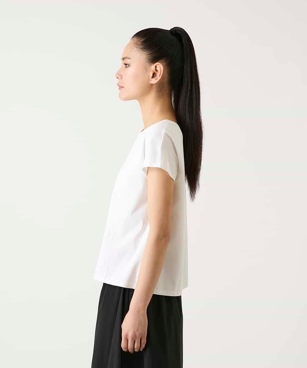 RMKFD70130 HIROKO BIS GRANDE(ヒロコ ビス グランデ) フレンチスリーブコットンカットソー ホワイト