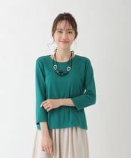 RMKFT65180 HIROKO BIS GRANDE(ヒロコ ビス グランデ) 【洗える】ラウンドヘムストレッチカットソー グリーン