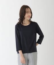 RMKFT65180 HIROKO BIS GRANDE(ヒロコ ビス グランデ) 【洗える】ラウンドヘムストレッチカットソー ネイビー