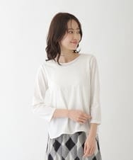 RMKFT65180 HIROKO BIS GRANDE(ヒロコ ビス グランデ) 【洗える】ラウンドヘムストレッチカットソー アイボリー