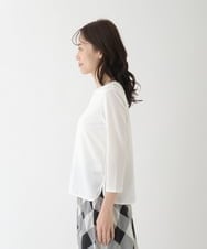 RMKFT65180 HIROKO BIS GRANDE(ヒロコ ビス グランデ) 【洗える】ラウンドヘムストレッチカットソー アイボリー