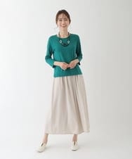 RMKFT65180 HIROKO BIS GRANDE(ヒロコ ビス グランデ) 【洗える】ラウンドヘムストレッチカットソー アイボリー