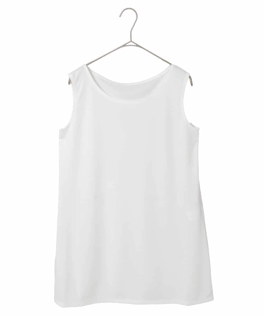 RMKGE75079 HIROKO BIS GRANDE(ヒロコ ビス グランデ) 【大きいサイズ】ベーシックインナーチュニックタンクトップ /洗濯機で洗える ホワイト