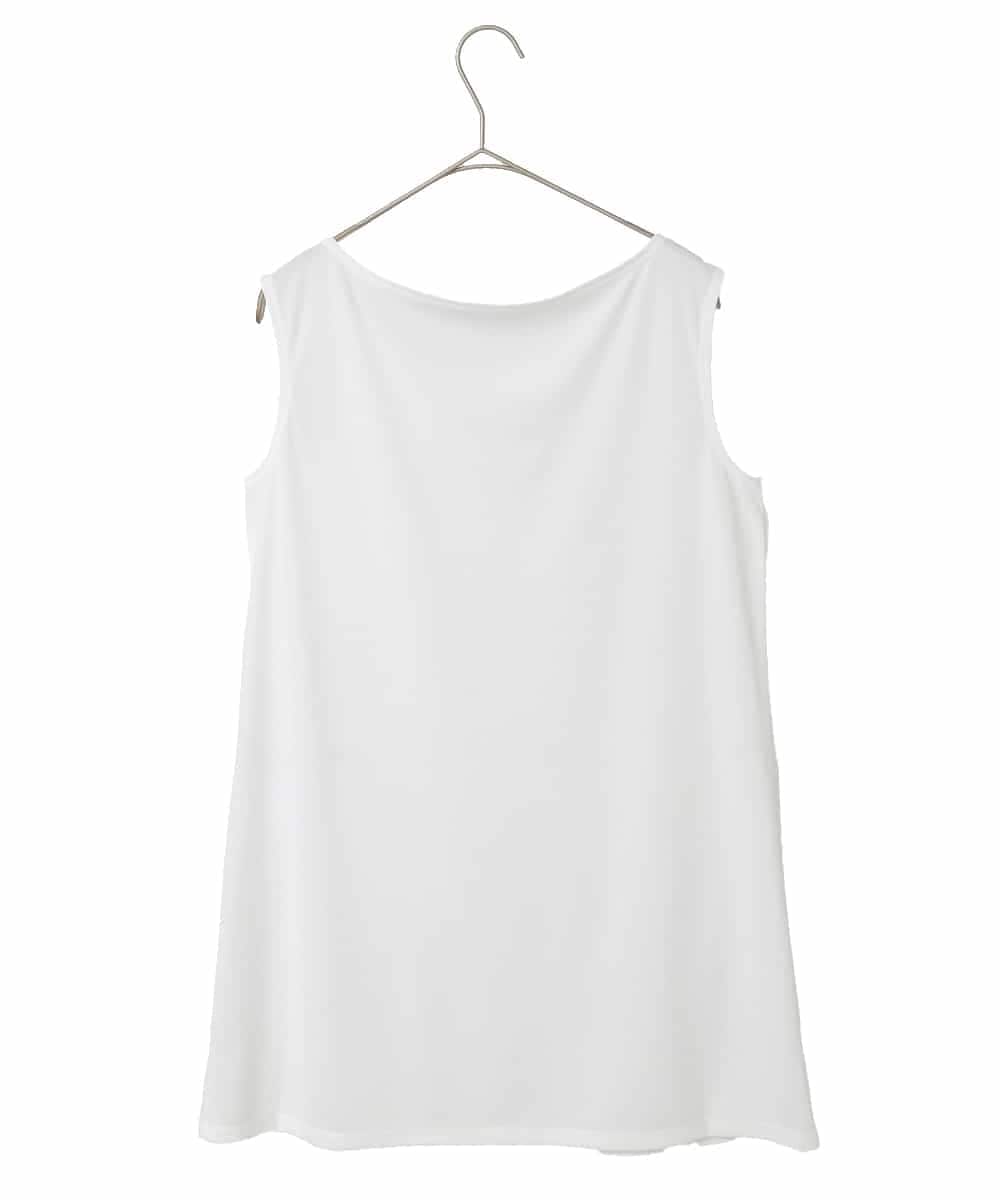 RMKGE75079 HIROKO BIS GRANDE(ヒロコ ビス グランデ) 【大きいサイズ】ベーシックインナーチュニックタンクトップ /洗濯機で洗える ホワイト