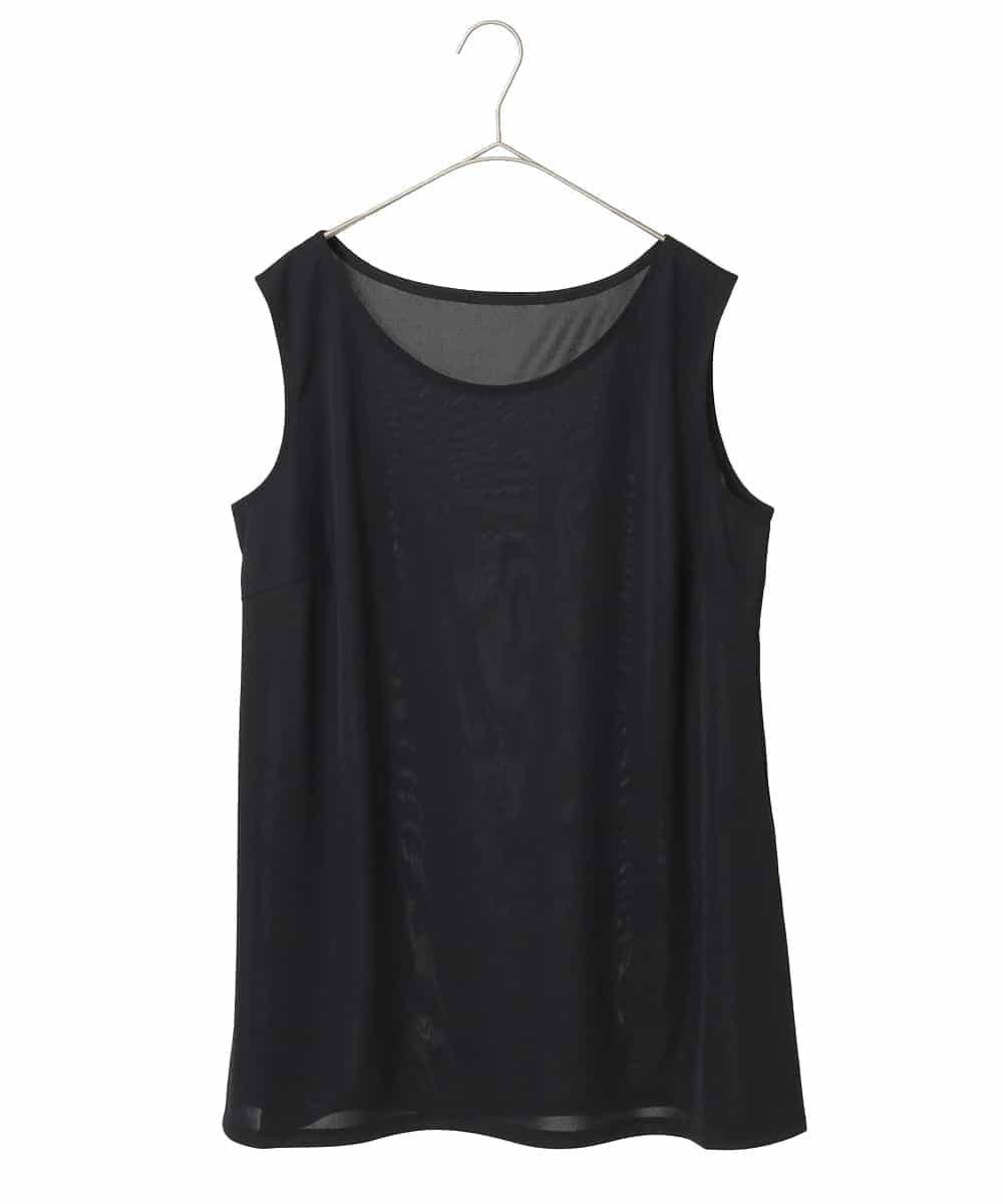 RMKGE75079 HIROKO BIS GRANDE(ヒロコ ビス グランデ) 【大きいサイズ】ベーシックインナーチュニックタンクトップ /洗濯機で洗える ブラック