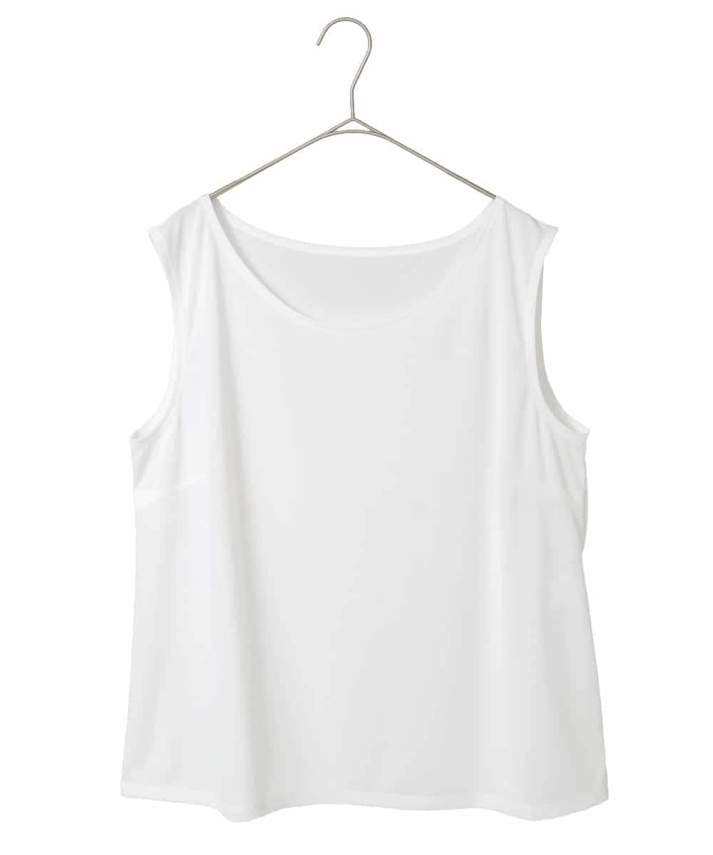 RMKGE76069 HIROKO BIS GRANDE(ヒロコ ビス グランデ) 【大きいサイズ】ベーシックインナータンクトップ /洗濯機で洗える ホワイト