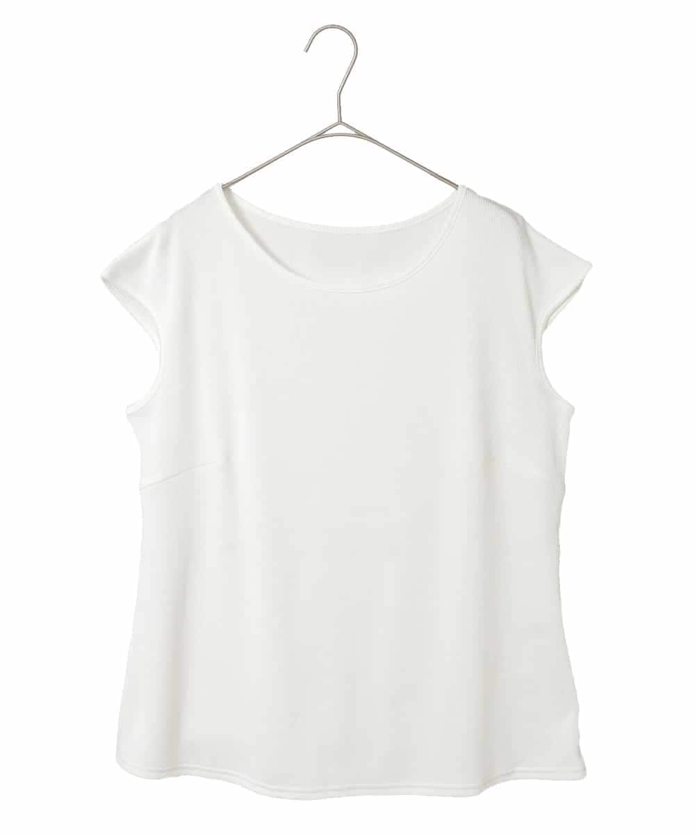 RMKGE80098 HIROKO BIS GRANDE(ヒロコ ビス グランデ) キャップスリーブデザインカットソー ホワイト