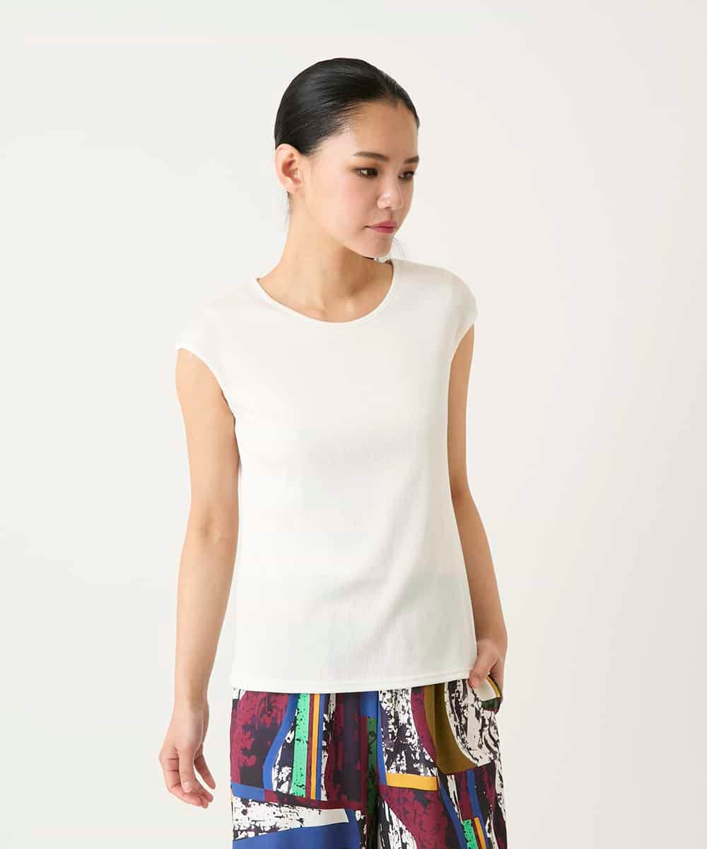 RMKGE80098 HIROKO BIS GRANDE(ヒロコ ビス グランデ) キャップスリーブデザインカットソー ホワイト