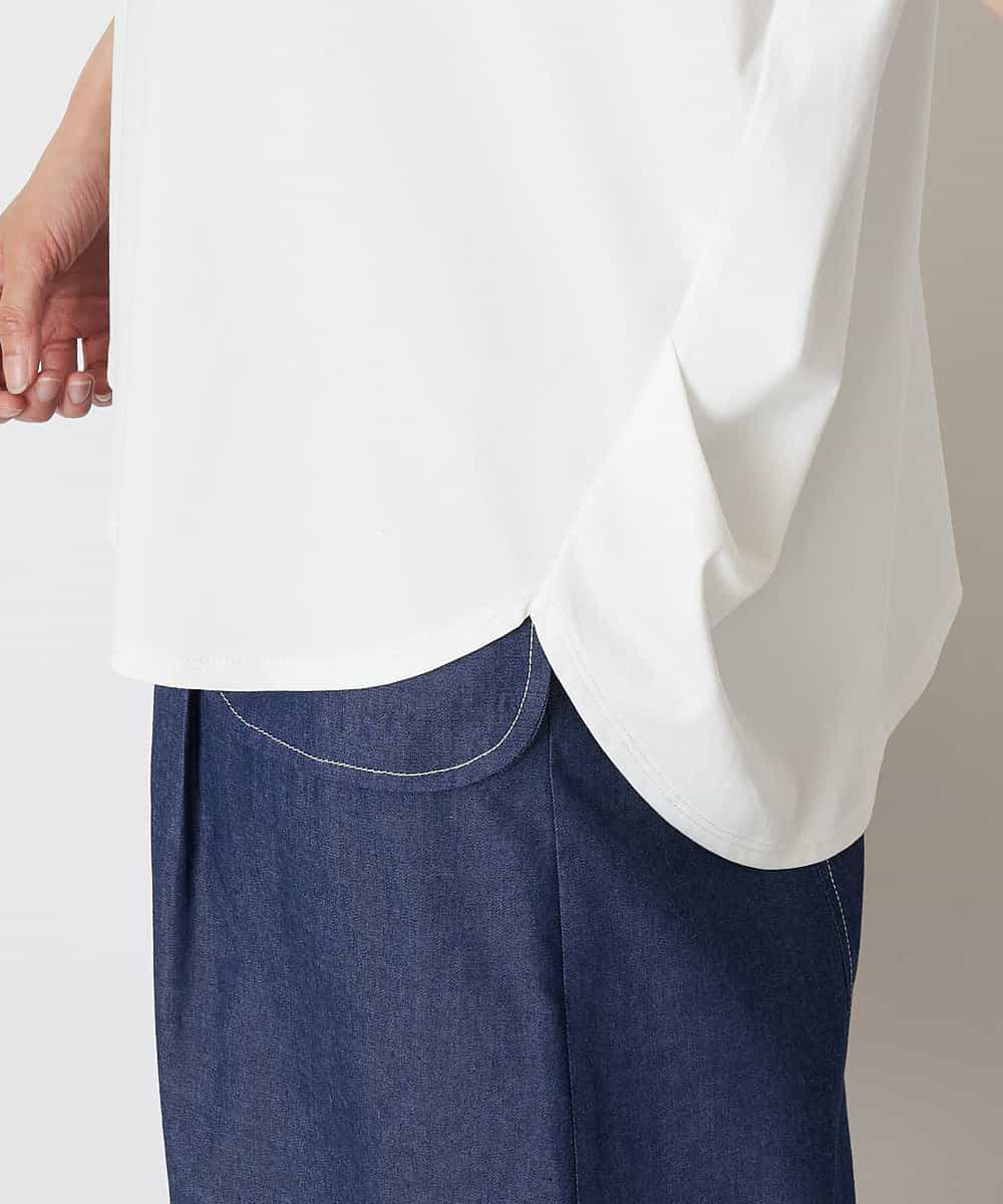 RMKGQ81150 HIROKO BIS GRANDE(ヒロコ ビス グランデ) 【洗濯機で洗える】オーバーサイズTシャツ ホワイト