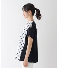 RMKGT72250 HIROKO BIS GRANDE(ヒロコ ビス グランデ) 【洗える】ドットディテールジョイントデザインチュニック ネイビー