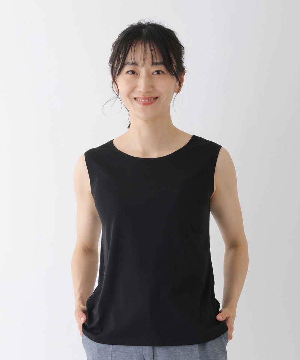 RMKGT78068 HIROKO BIS GRANDE(ヒロコ ビス グランデ) 【洗濯機で洗える】ベーシックノースリーブカットソー ブラック