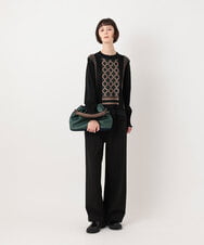 RMLAV77190 HIROKO BIS GRANDE(ヒロコ ビス グランデ) 2WAYストレッチストレートワイドパンツ グリーン