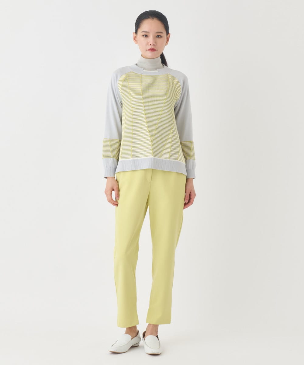 RMLDD81190 HIROKO BIS GRANDE(ヒロコ ビス グランデ) 【大きいサイズ】サイドベンツストレッチクロップドパンツ イエロー