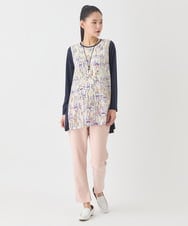 RMLDD81190 HIROKO BIS GRANDE(ヒロコ ビス グランデ) 【大きいサイズ】サイドベンツストレッチクロップドパンツ イエロー