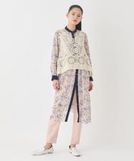 RMLDD81190 HIROKO BIS GRANDE(ヒロコ ビス グランデ) 【大きいサイズ】サイドベンツストレッチクロップドパンツ イエロー