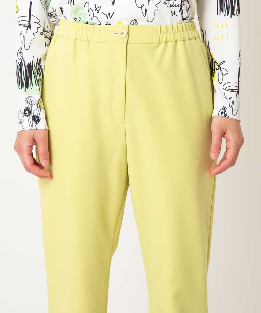 RMLDD81190 HIROKO BIS GRANDE(ヒロコ ビス グランデ) 【先行予約/大きいサイズ】サイドベンツストレッチクロップドパンツ イエロー