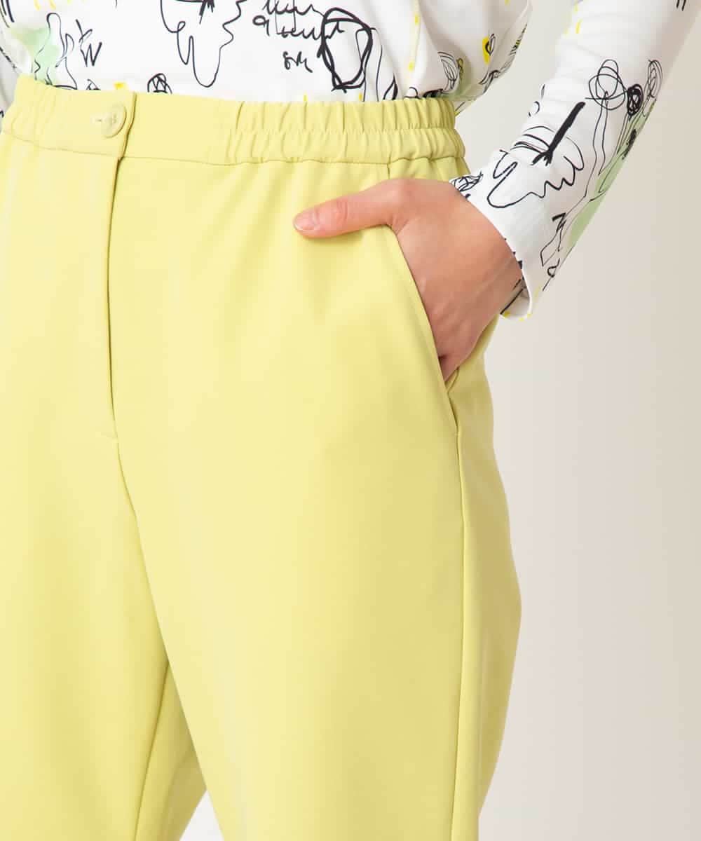 RMLDD81190 HIROKO BIS GRANDE(ヒロコ ビス グランデ) 【先行予約/大きいサイズ】サイドベンツストレッチクロップドパンツ イエロー