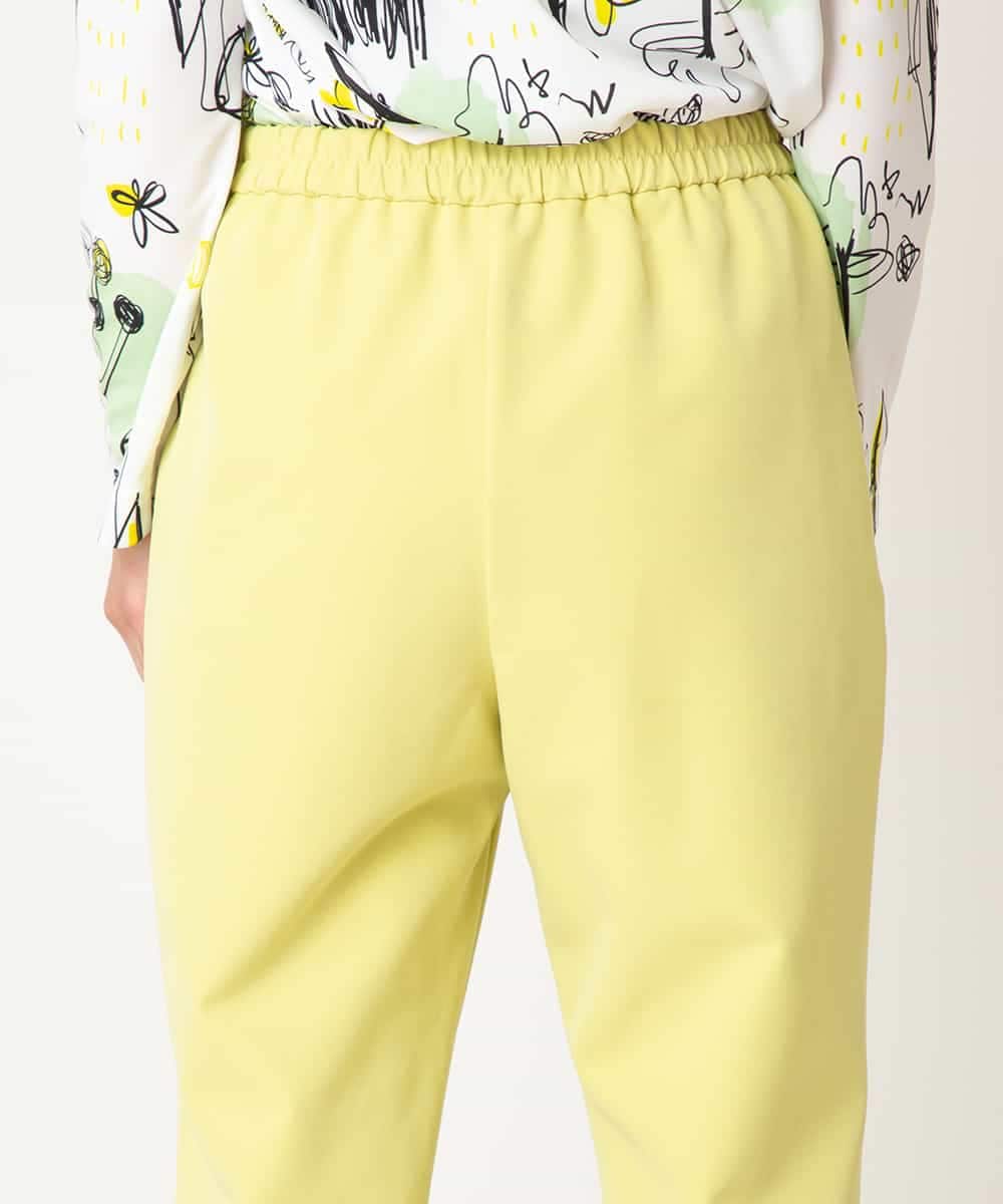RMLDD81190 HIROKO BIS GRANDE(ヒロコ ビス グランデ) 【先行予約/大きいサイズ】サイドベンツストレッチクロップドパンツ イエロー