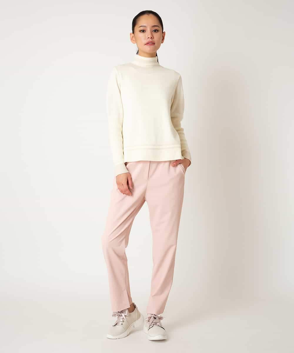 RMLDD81190 HIROKO BIS GRANDE(ヒロコ ビス グランデ) 【先行予約/大きいサイズ】サイドベンツストレッチクロップドパンツ イエロー