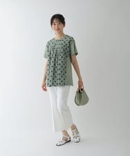 RMLGT76180 HIROKO BIS GRANDE(ヒロコ ビス グランデ) 【吸水速乾/洗濯機で洗える】センタープレスセミフレアパンツ ブルー