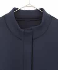 RMPDD53380 HIROKO BIS GRANDE(ヒロコ ビス グランデ) 【大きいサイズ】異素材MIXジャージーワンピース ネイビー