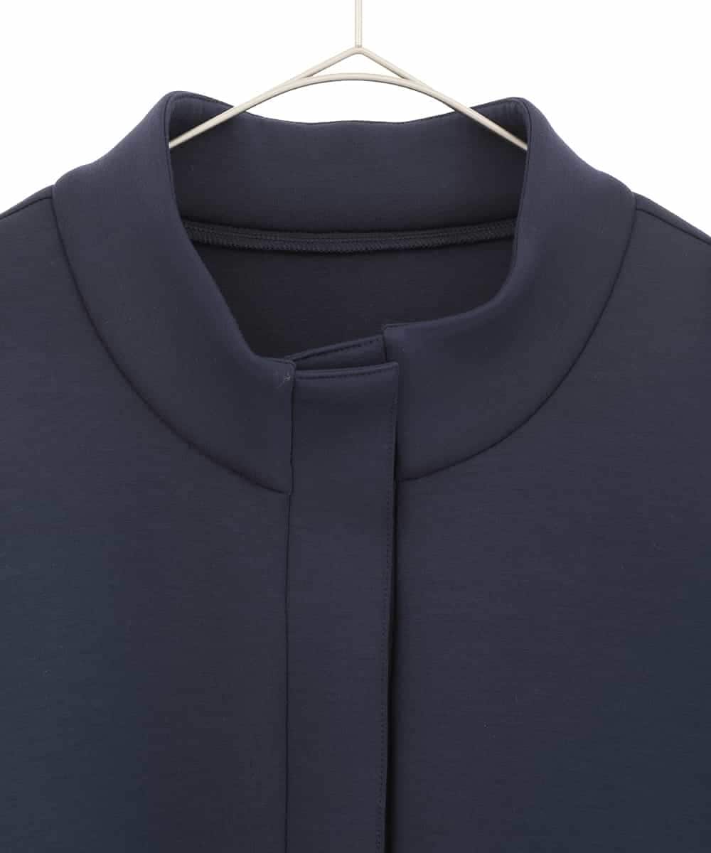 RMPDD53380 HIROKO BIS GRANDE(ヒロコ ビス グランデ) 【大きいサイズ】異素材MIXジャージーワンピース ネイビー