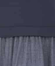 RMPDD53380 HIROKO BIS GRANDE(ヒロコ ビス グランデ) 【大きいサイズ】異素材MIXジャージーワンピース ネイビー