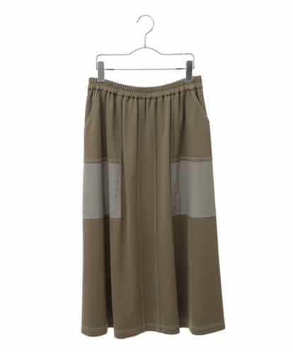 RMQAB78310  【大きいサイズ】配色ステッチジャージーデザインスカート /洗える