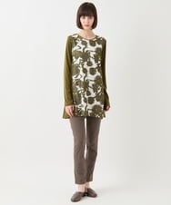 RMQAB86170 HIROKO BIS GRANDE(ヒロコ ビス グランデ) 【大きいサイズ】スリムシルエット裏起毛ストレッチパンツ /洗濯機で洗える ダークグレー