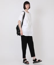 RMQHV81200 HIROKO BIS GRANDE(ヒロコ ビス グランデ) 【大きいサイズ】リラックステーパードパンツ /洗濯機で洗える ネイビー