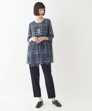 RMQJW81200 HIROKO BIS GRANDE(ヒロコ ビス グランデ) 【大きいサイズ】リラックステーパードパンツ /洗濯機で洗える ネイビー