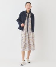 RMTDD50350 HIROKO BIS GRANDE(ヒロコ ビス グランデ) 【大きいサイズ】ラウンドヘムショートブルゾン /洗える ライトグレー