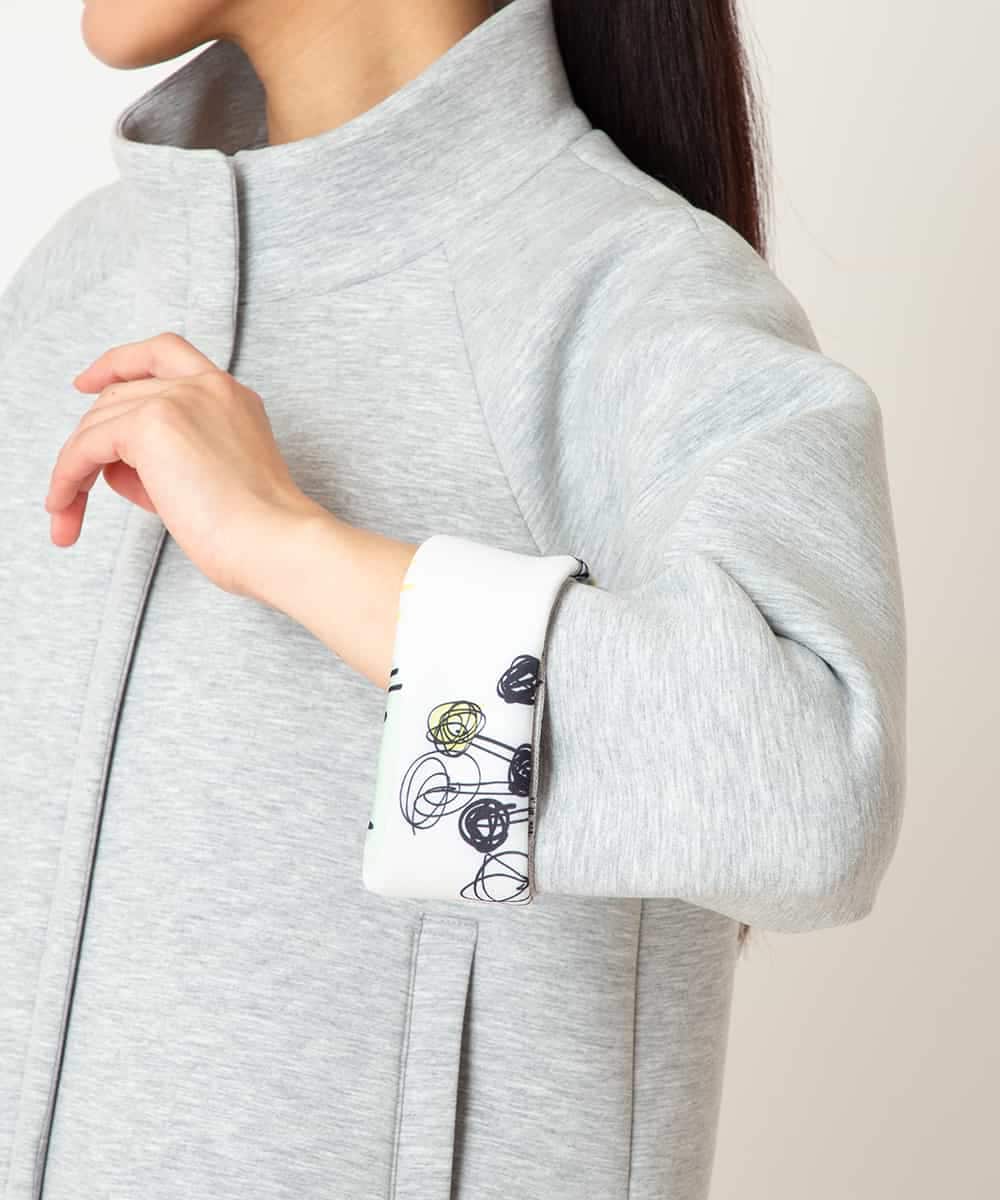 RMTDD50350 HIROKO BIS GRANDE(ヒロコ ビス グランデ) 【先行予約/大きいサイズ】ラウンドヘムショートブルゾン ライトグレー