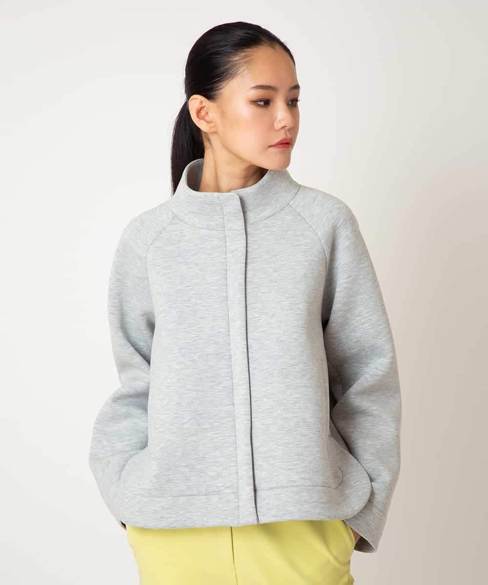 RMTDD50350 HIROKO BIS GRANDE(ヒロコ ビス グランデ) 【先行予約/大きいサイズ】ラウンドヘムショートブルゾン ライトグレー