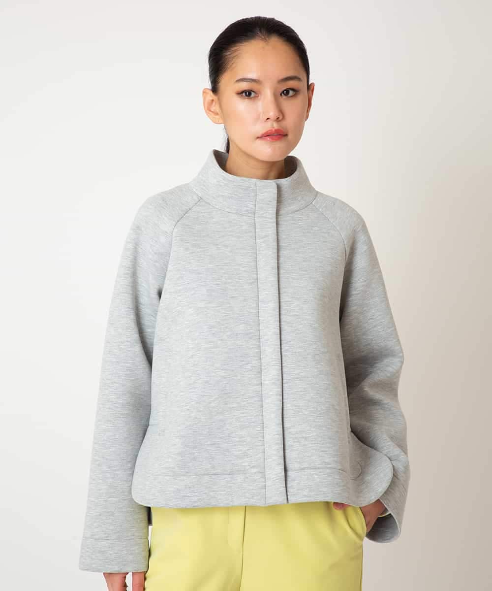 RMTDD50350 HIROKO BIS GRANDE(ヒロコ ビス グランデ) 【先行予約/大きいサイズ】ラウンドヘムショートブルゾン ライトグレー