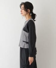 RMTFT60280 HIROKO BIS GRANDE(ヒロコ ビス グランデ) 【洗える】ギンガムチェックジップアップブルゾン ブラック