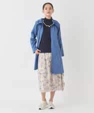 RMUDD60450 HIROKO BIS GRANDE(ヒロコ ビス グランデ) 【大きいサイズ】ビッグカラーテントラインコート ブルー