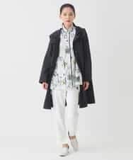 RMUDD60450 HIROKO BIS GRANDE(ヒロコ ビス グランデ) 【大きいサイズ】ビッグカラーテントラインコート ブルー