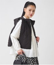 RNYAD12210 HIROKO BIS GRANDE(ヒロコ ビス グランデ) 【大きいサイズ】キルティングフーディージレ /洗える ライトグレー