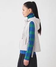 RNYAD12210 HIROKO BIS GRANDE(ヒロコ ビス グランデ) 【大きいサイズ】キルティングフーディージレ /洗える ライトグレー