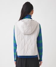 RNYAD12210 HIROKO BIS GRANDE(ヒロコ ビス グランデ) 【大きいサイズ】キルティングフーディージレ /洗える ライトグレー