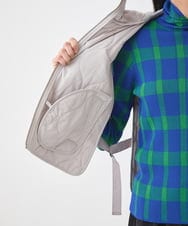 RNYAD12210 HIROKO BIS GRANDE(ヒロコ ビス グランデ) 【大きいサイズ】キルティングフーディージレ /洗える ライトグレー