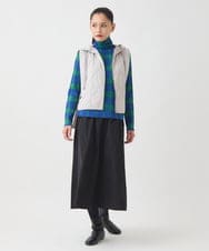 RNYAD12210 HIROKO BIS GRANDE(ヒロコ ビス グランデ) 【大きいサイズ】キルティングフーディージレ /洗える ライトグレー