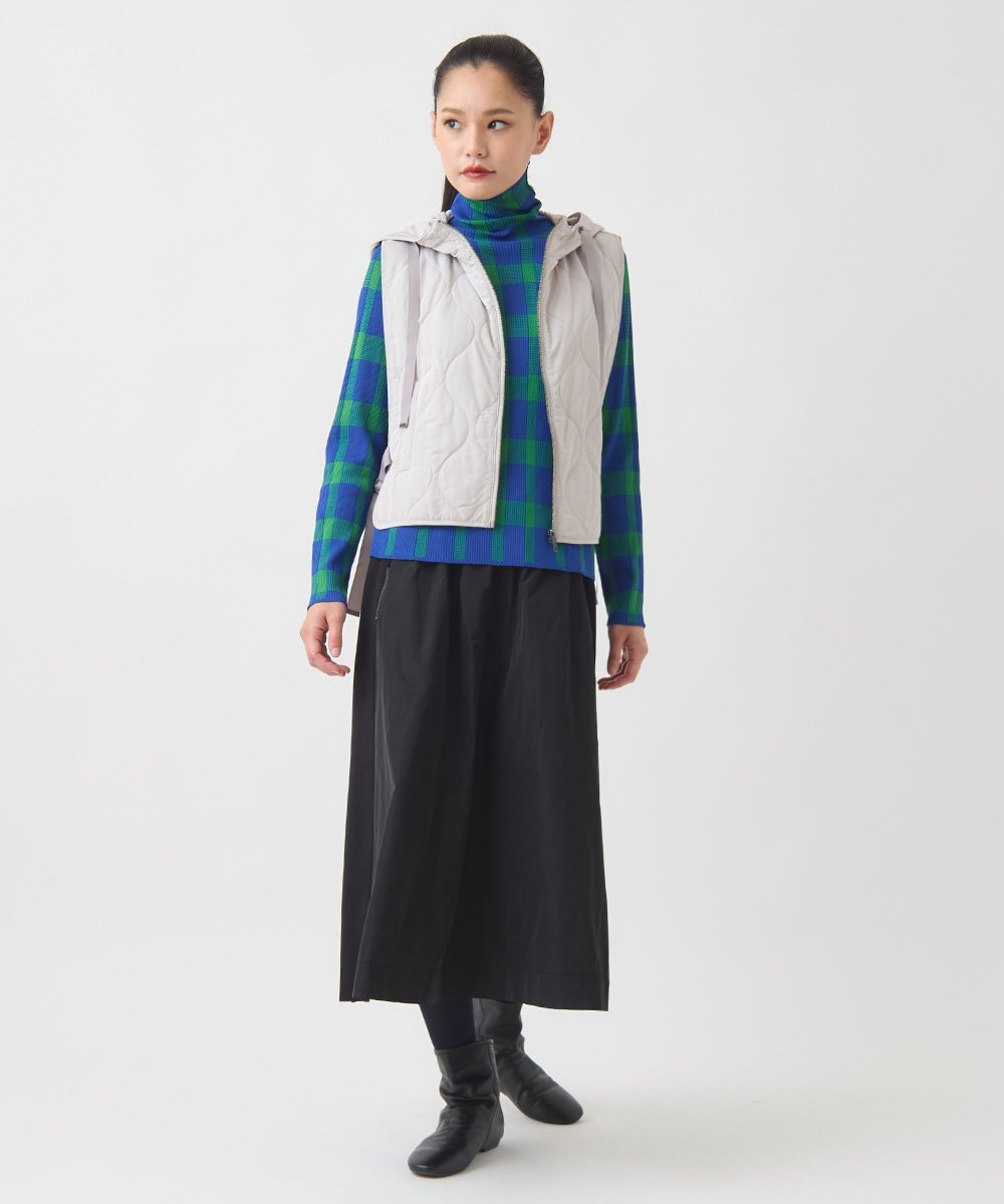 RNYAD12210 HIROKO BIS GRANDE(ヒロコ ビス グランデ) 【大きいサイズ】キルティングフーディージレ /洗える ライトグレー