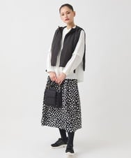 RNYAD12210 HIROKO BIS GRANDE(ヒロコ ビス グランデ) 【大きいサイズ】キルティングフーディージレ /洗える ライトグレー